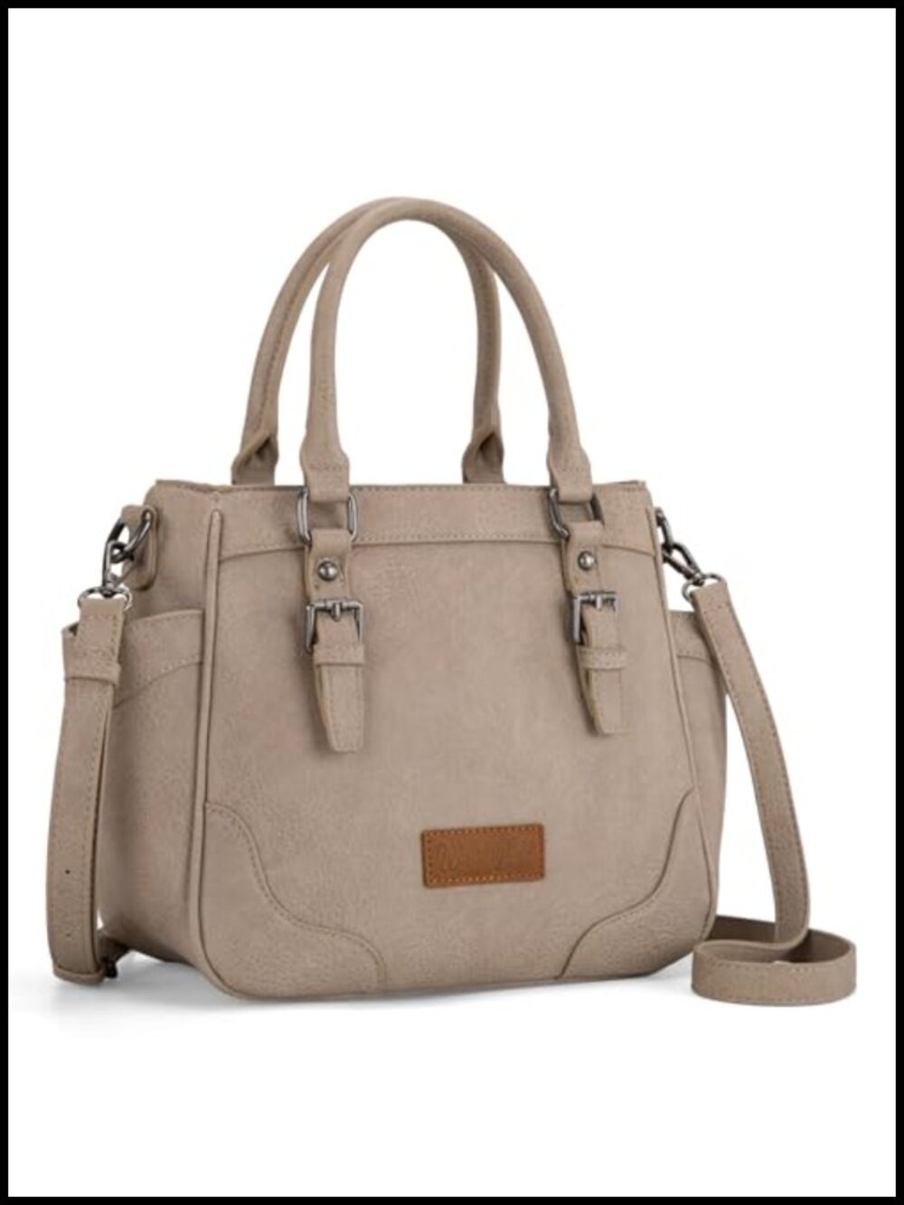 Wrangler Crossbody Tote Bag Vegan Leather Top Handle Handbag